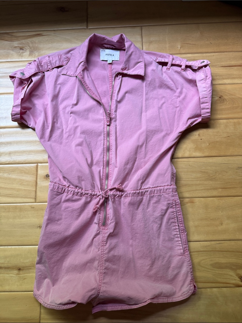 pistola Dusty Pink Zip-Up Short Sleeve Romper